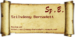 Szilvássy Bernadett névjegykártya