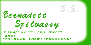 bernadett szilvassy business card