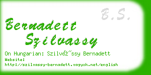 bernadett szilvassy business card